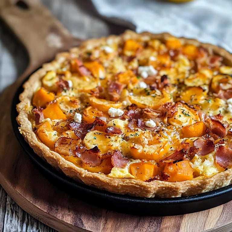 Tarte Butternut, Lardons, Fromage et Noisettes : Une Recette Incroyable Ultime