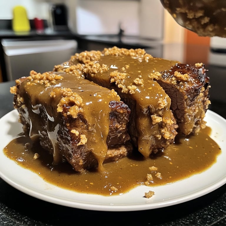 Deftiger Hausmannskost-Rinderbraten mit Rotkohl