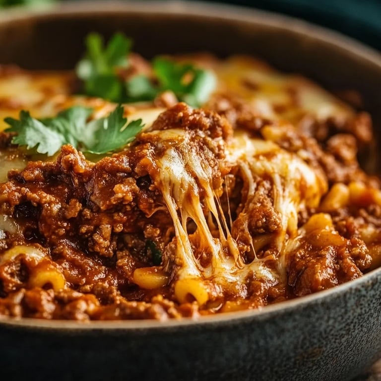 Saftiger Nudelauflauf Bolognese