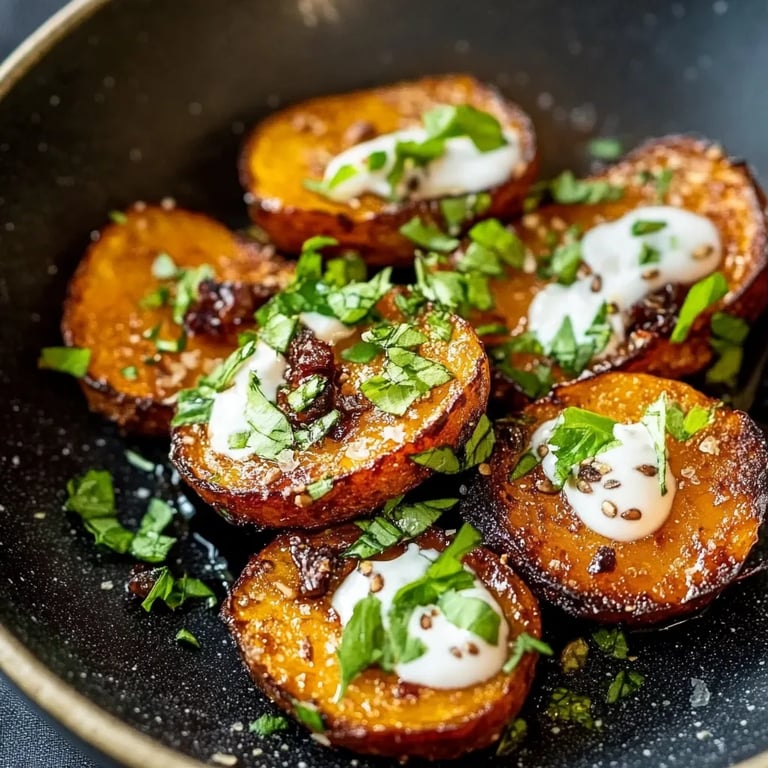 Überbackene Süßkartoffelscheiben