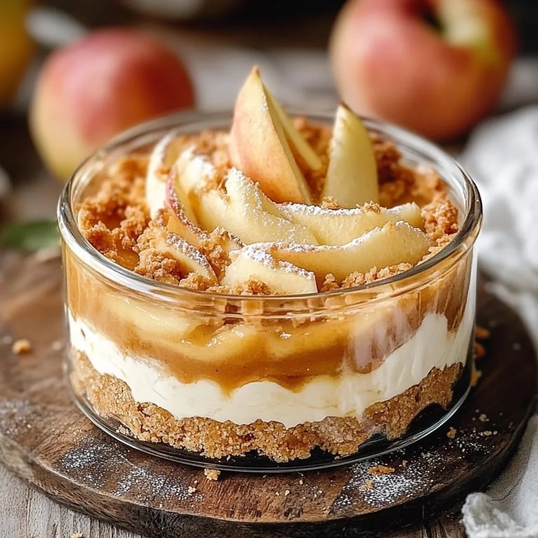 Apfel-Streuselkuchen im Glas