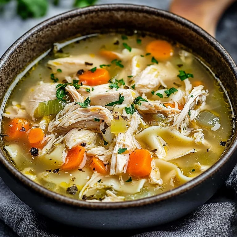 Easy & Comforting Leftover Rotisserie Chicken Noodle Soup
