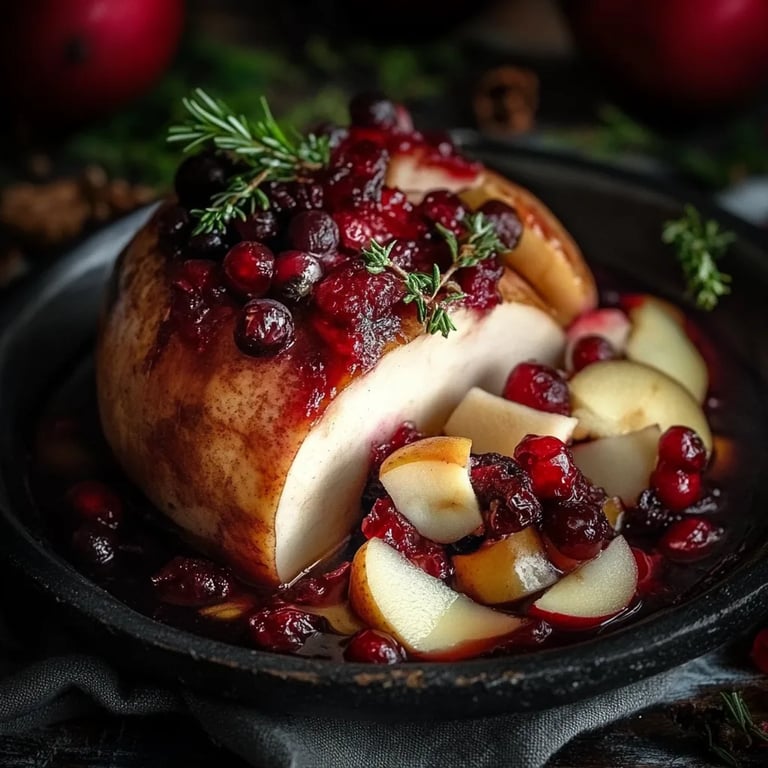 Cranberry und Apfel gefüllte Putenbrust