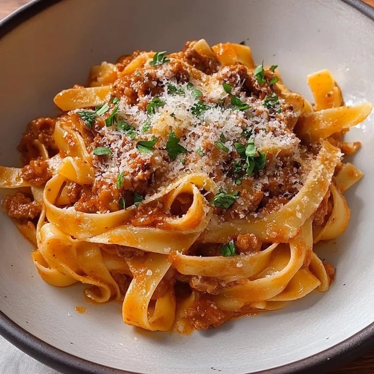 Cremige Fettuccine Bolognese