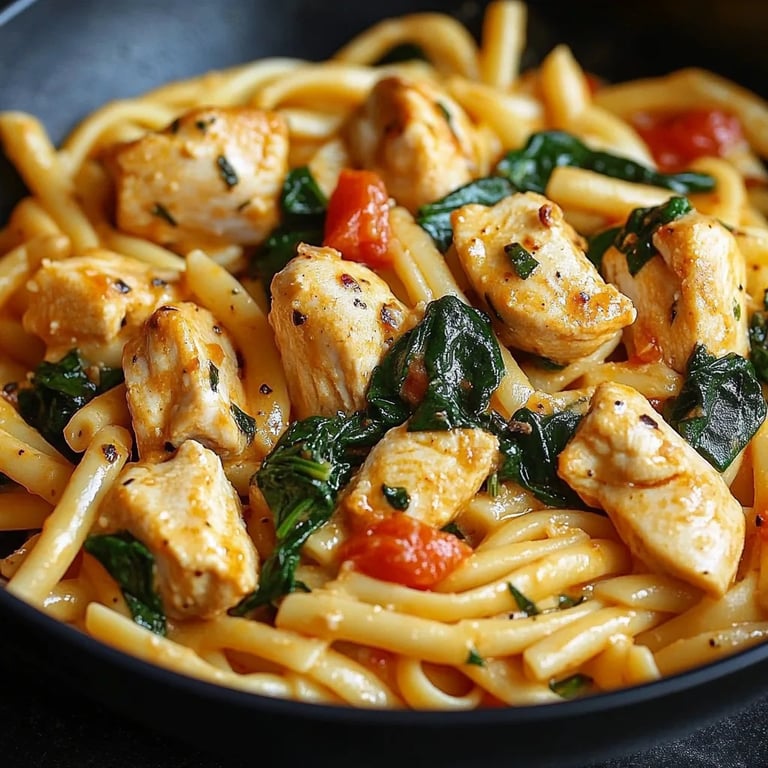Pasta con Pollo Tomate y Espinacas en una Sola Olla Facil: The Amazing Ultimate Recipe You Need