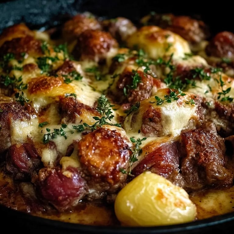 Rosenkohlauflauf mit Hackfleisch und Kartoffeln