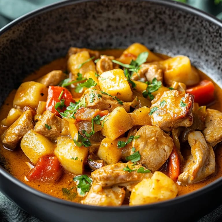 Köstliches Rahm-Gulasch mit Hähnchen