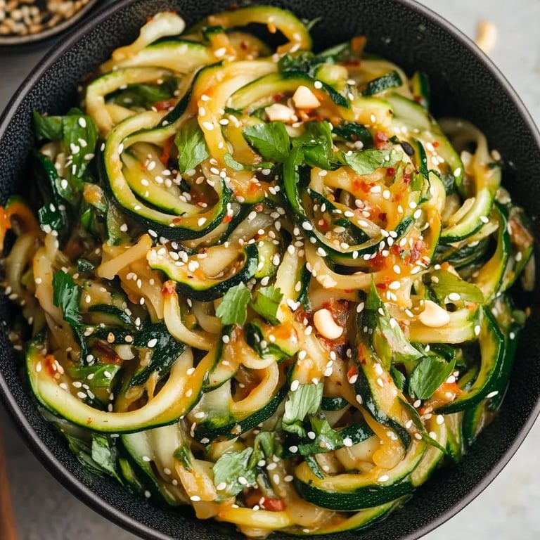 Spicy Garlic Chinese Zucchini Noodles
