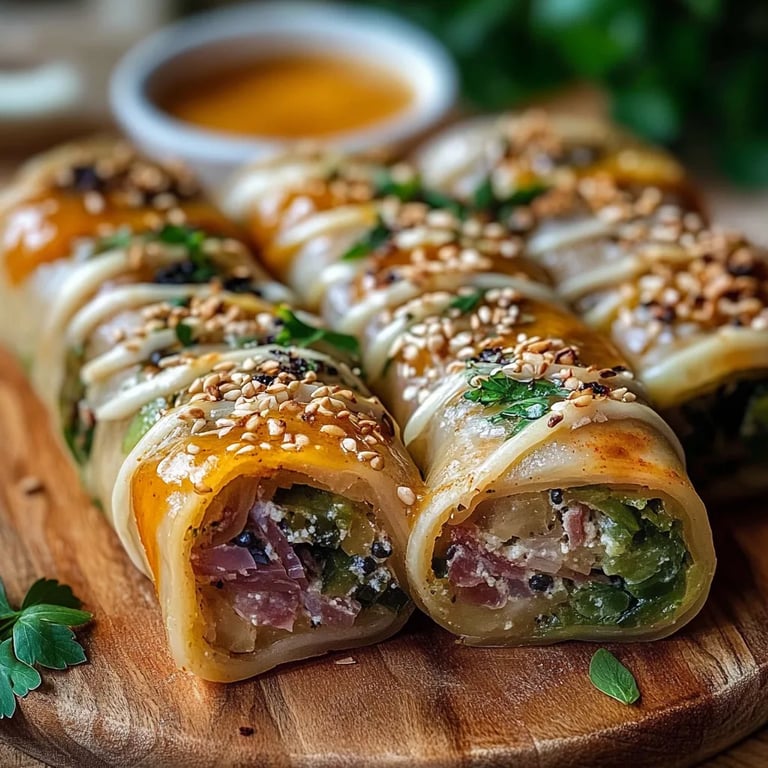 Leckere Sommerrollen mit Erdnussdip