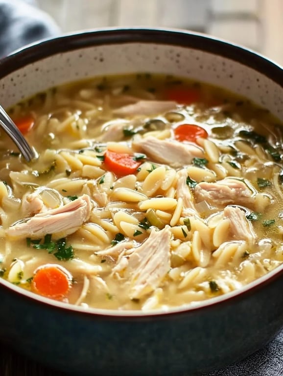 Lemon Chicken Orzo Soup