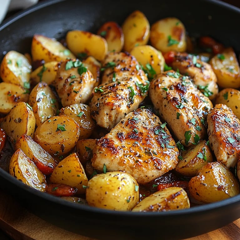 Frango com Manteiga de Alho e Batatas na Frigideira: Uma Receita Incrível e Definitiva
