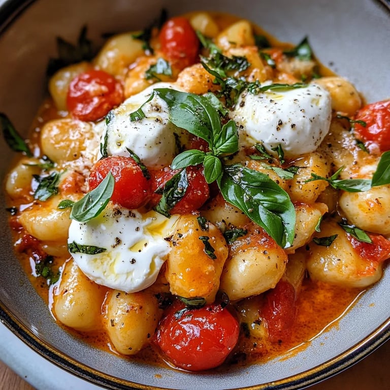 Cremige Tomaten-Gnocchi mit Burrata