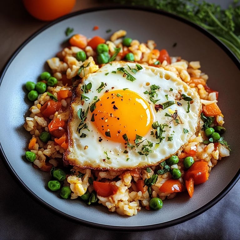 Gebratener Reis mit Gemüse und Ei