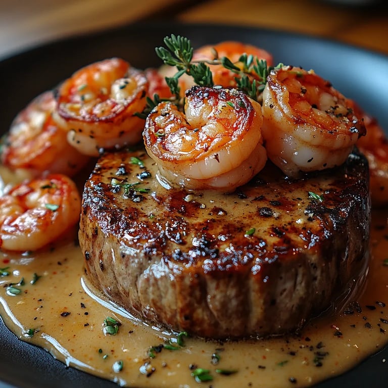Filete Mignon con Camarones y Salsa Cremosa de Langosta: Una Increíble Receta Secreta