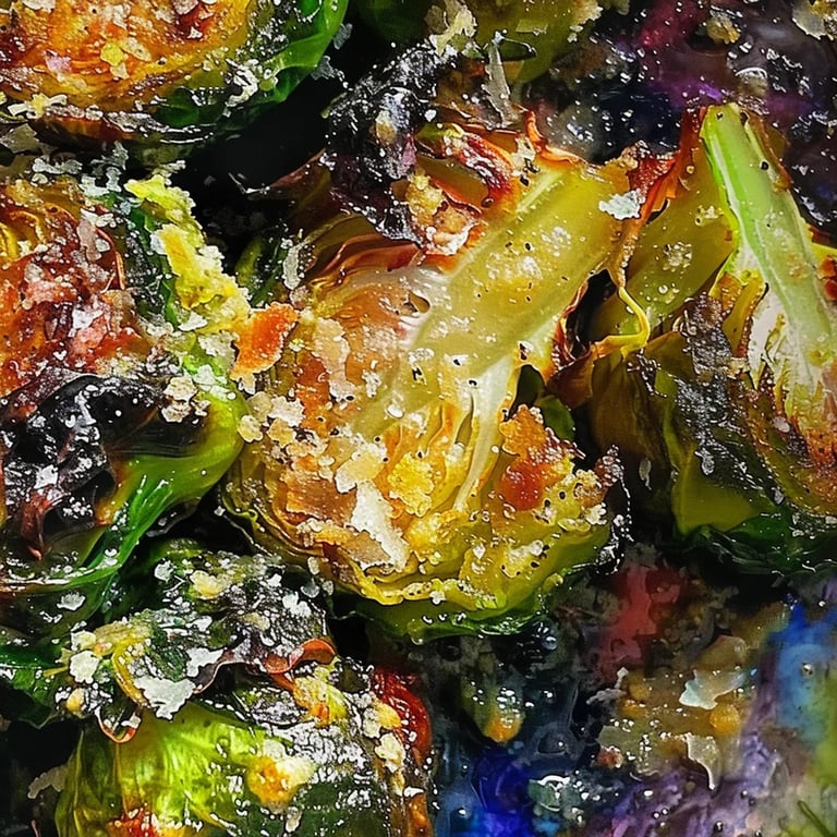 Knusprige Knoblauch Parmesan Rosenkohl