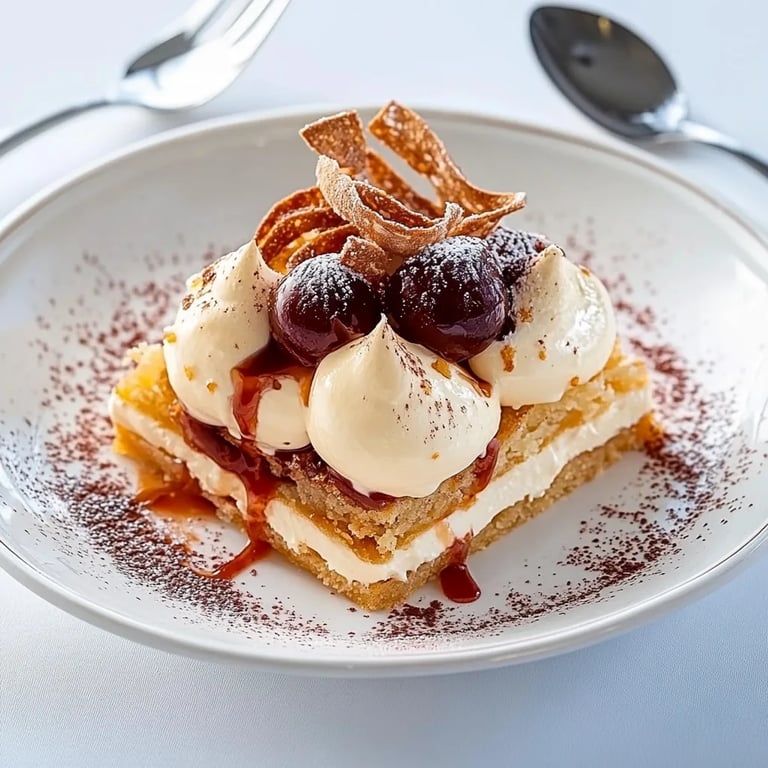 Friesendessert mit Zwetschen und Schmandcreme