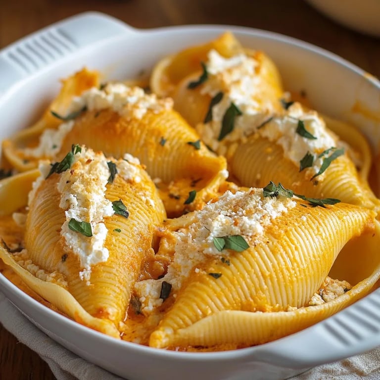 Creamy Pumpkin Ricotta Stuffed Shells