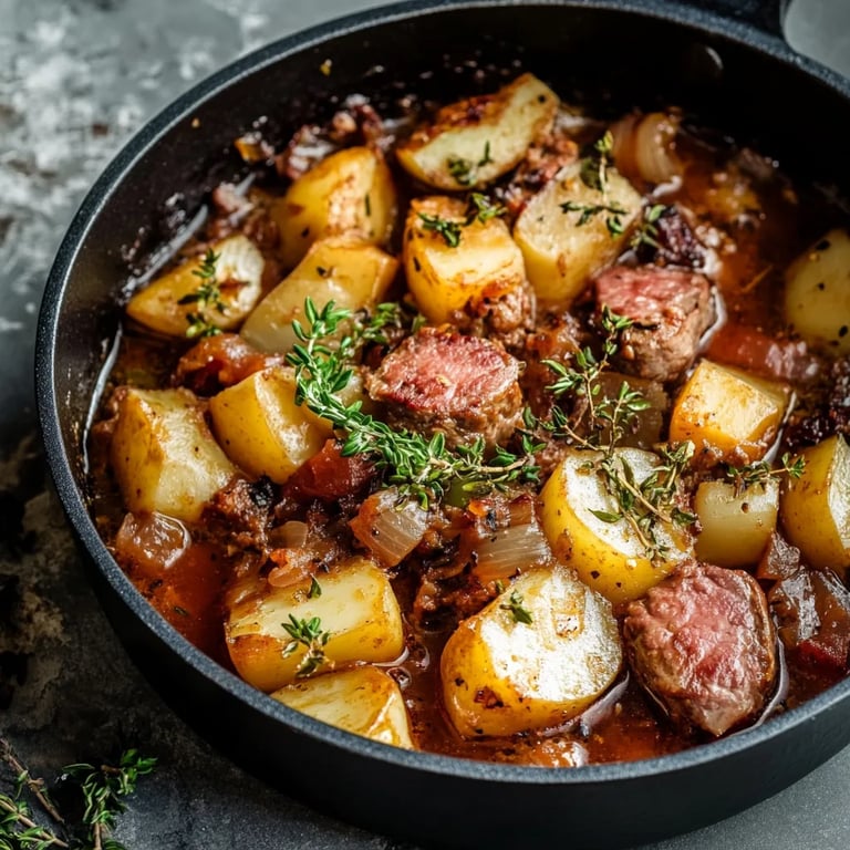 Bauerntopf mit Rosenkohl und Hackfleisch