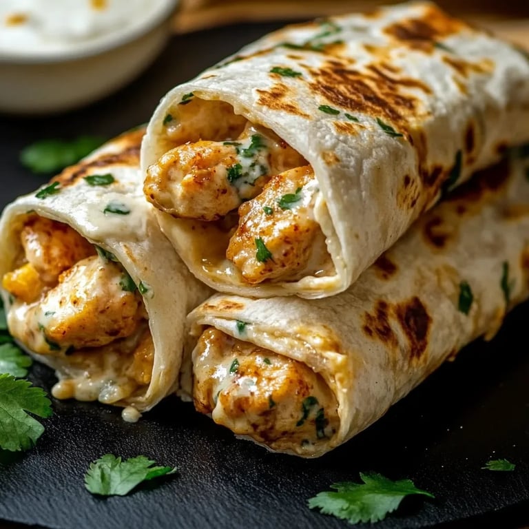 Käse-Knoblauch-Hähnchen-Wraps