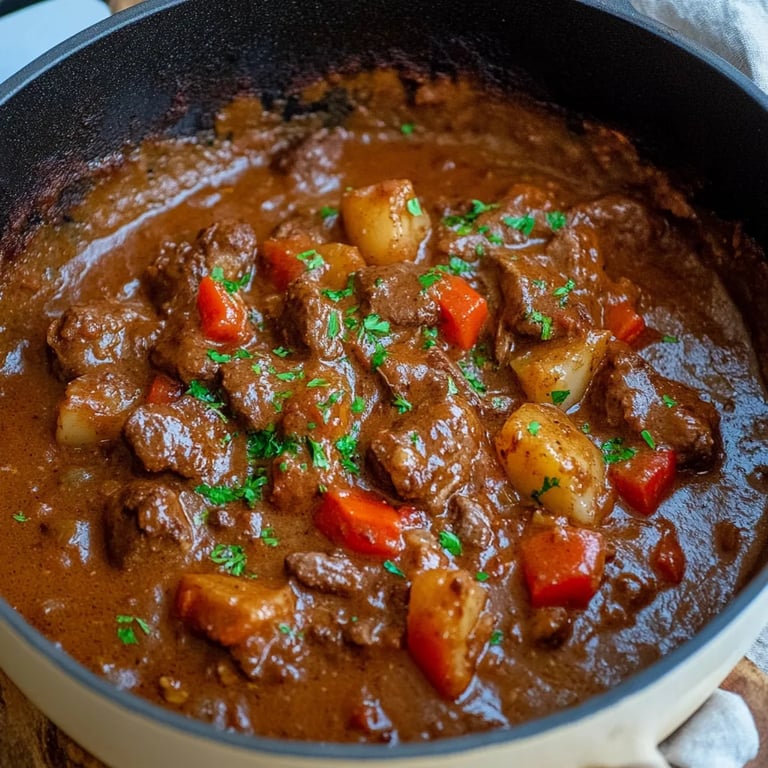 Schmor-Gulasch aus dem Ofen