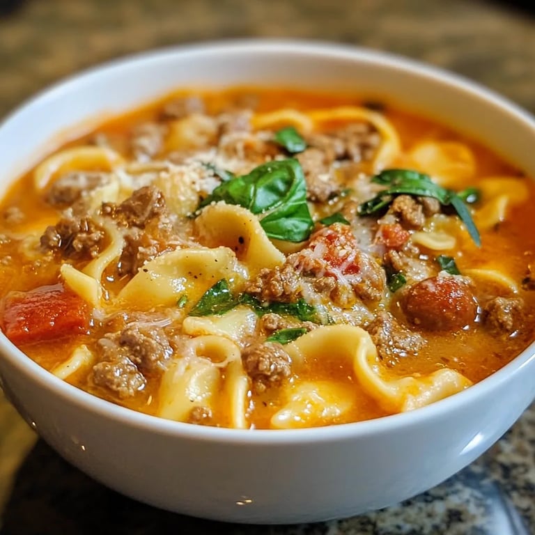 Lasagna Soup w/ Sausages