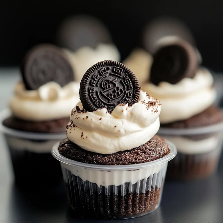 Mini Oreo Dessert Cups with Whipped Cream Cheese Filling