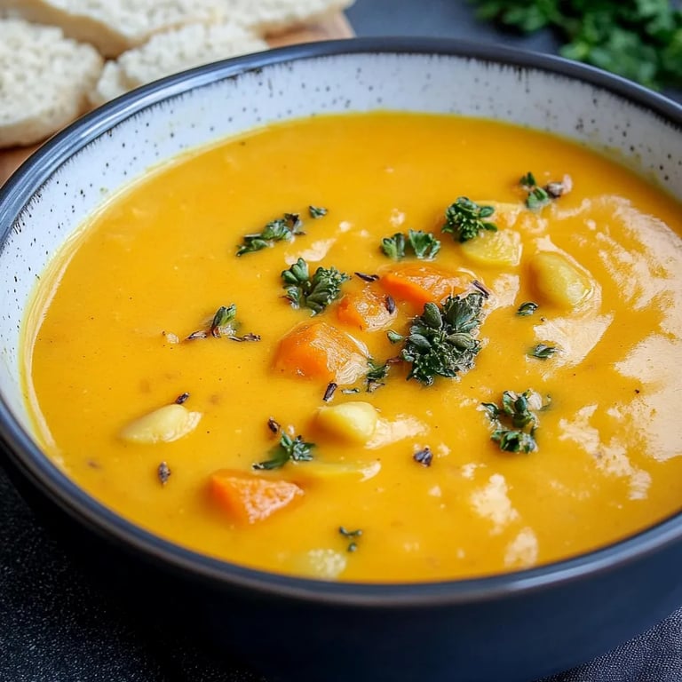 Cremige Kürbis-Süßkartoffel-Suppe