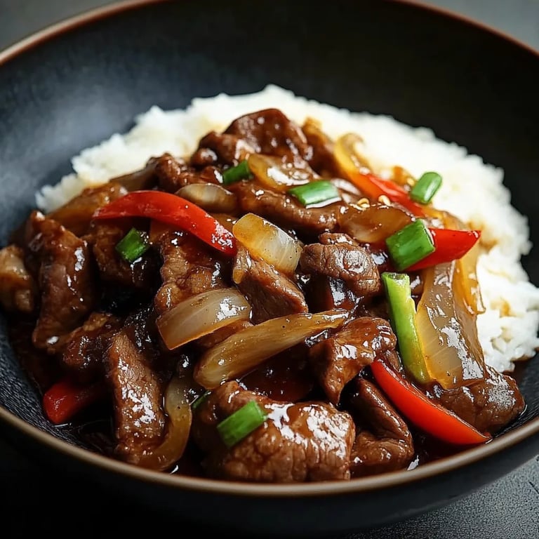 Chinesisches Rindfleisch mit Zwiebeln