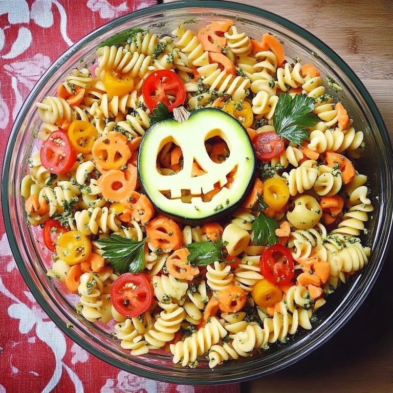Ensalada de Pasta de Halloween con Pepinos en Forma de Calabaza: Una Increíble Receta Esencial