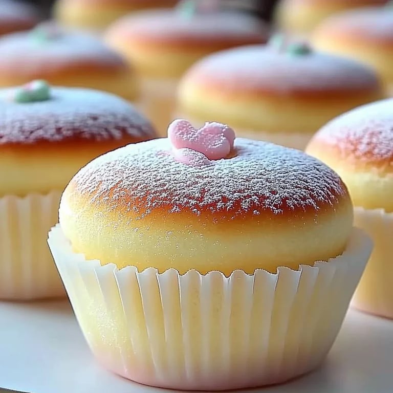 Flauschige japanische Baumwoll-Käsekuchen-Cupcakes