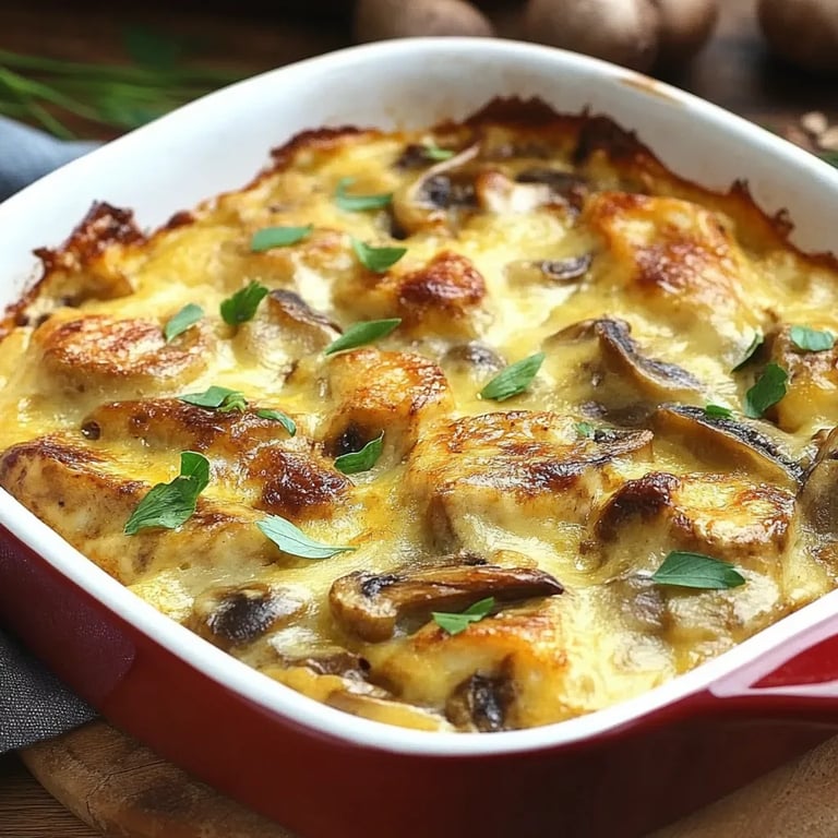 Schnitzel-Gratin mit Curry und Champignons