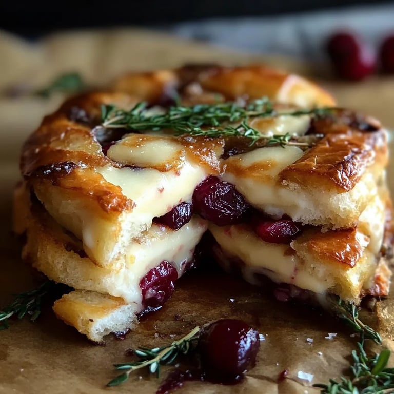 Einfacher Cranberry- und Brie-Kranz