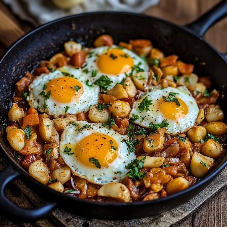 Spanische Bohnen und Eier