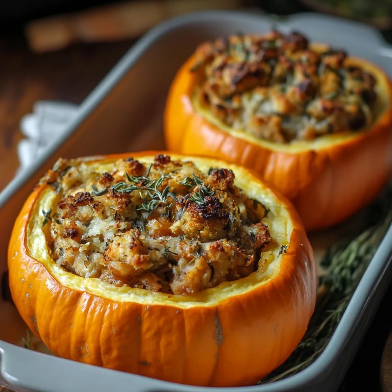 Ground Turkey & Brown Butter Sage Stuffed Pumpkins