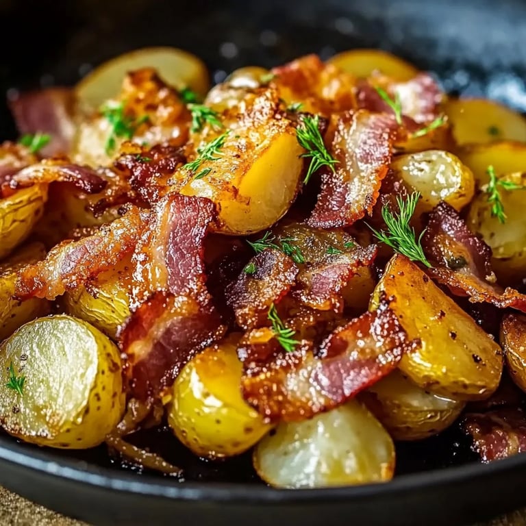 Crispy Bacon Honey Roasted Potatoes