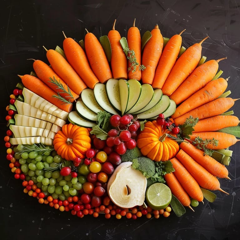 Turkey-Shaped Veggie Tray