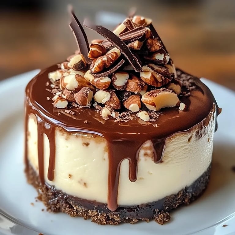 No Bake Turtle Mini Cheesecake