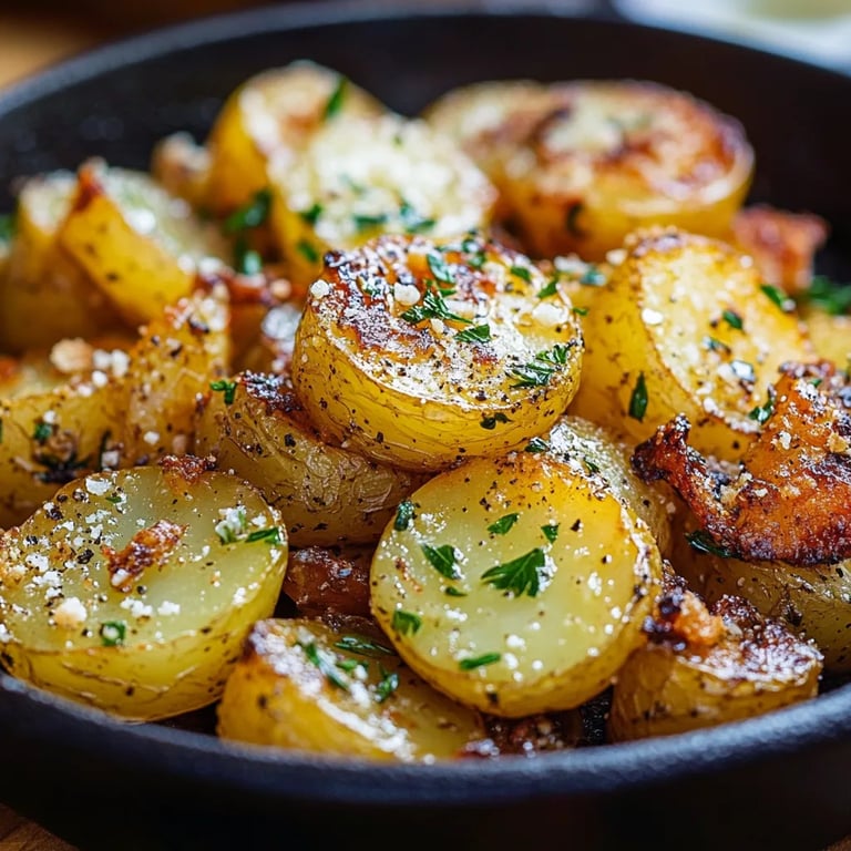 Gebackene Kartoffeln mit Knoblauch & Parmesan