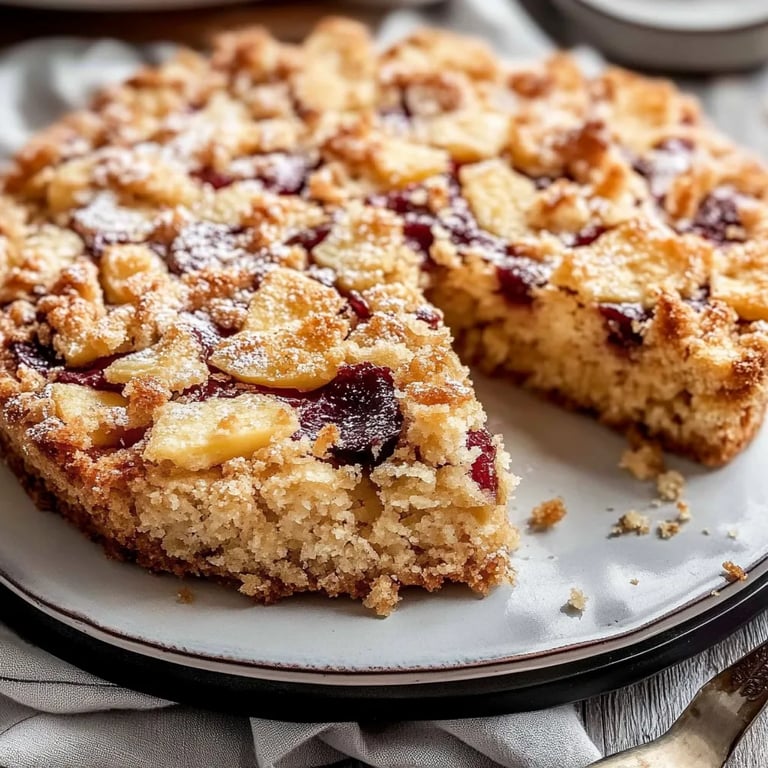 Pflaumenkuchen mit Biskuitteig und Streuseln