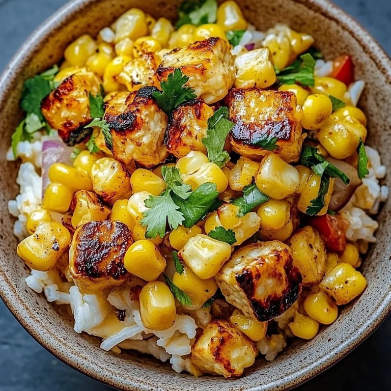 Street Corn Hähnchen Reis Bowl