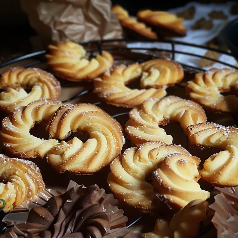 Einfaches Spritzgebäck mit dem Spritzbeutel