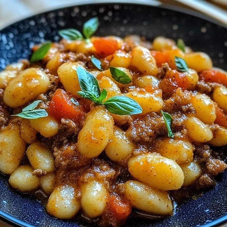 Gnocchi-Pfanne mit Hackfleisch und Paprika