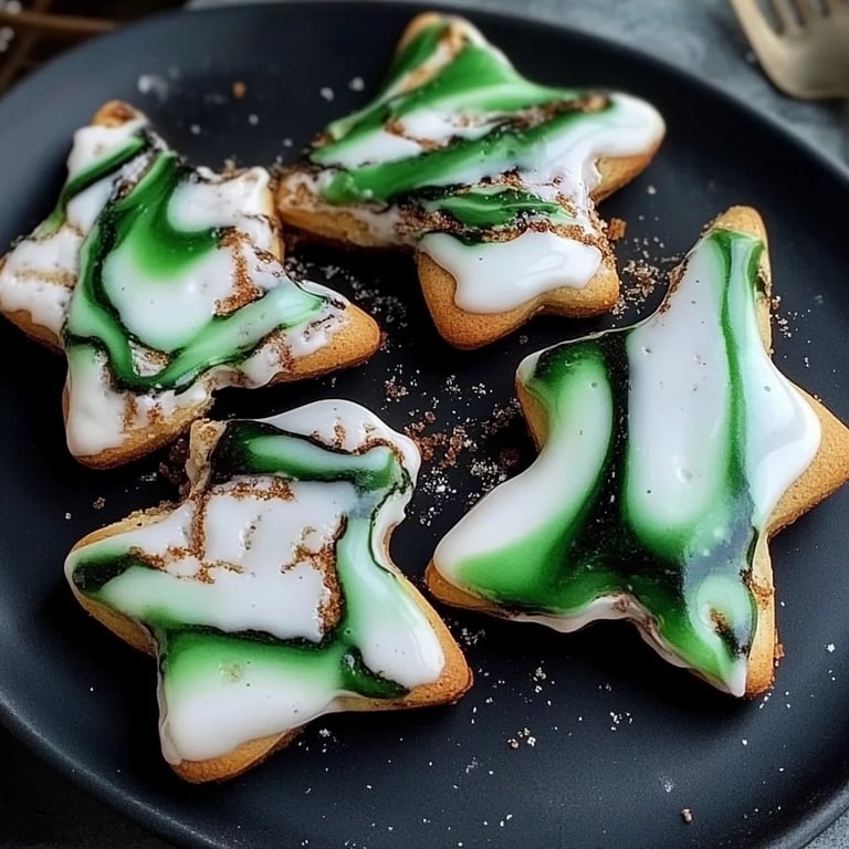 Marmor-Kekse mit Eiweißspritzglasur