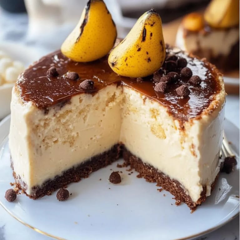 Birnen-Karamell-Käsekuchen-Torte