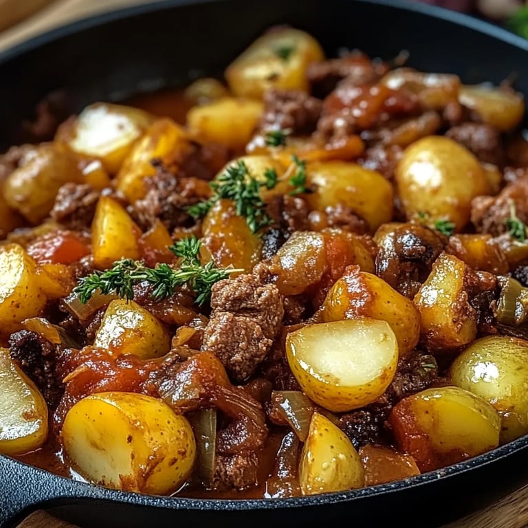 Würzige Kartoffel-Rosenkohl-Pfanne