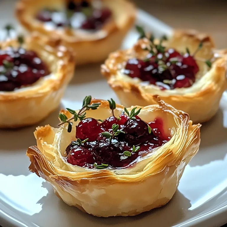 Cranberry, Brie & Thyme Phyllo Cups