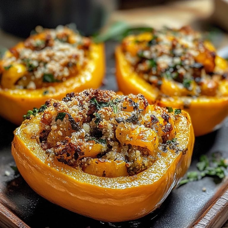 Gefüllter Butternut-Kürbis