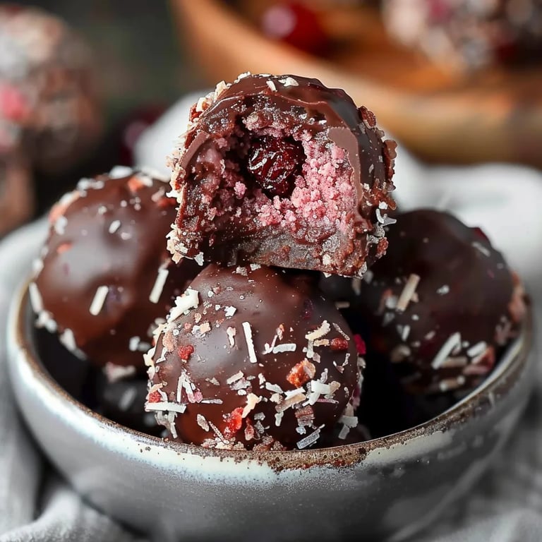 Chocolate Cherry Coconut Truffles