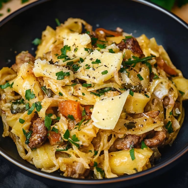 Bratnudeln mit Spitzkohl und Möhren