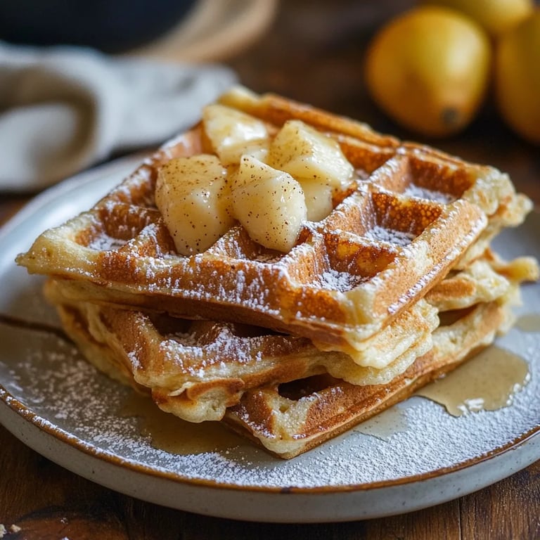 Haferlocken Apfelmus Waffeln